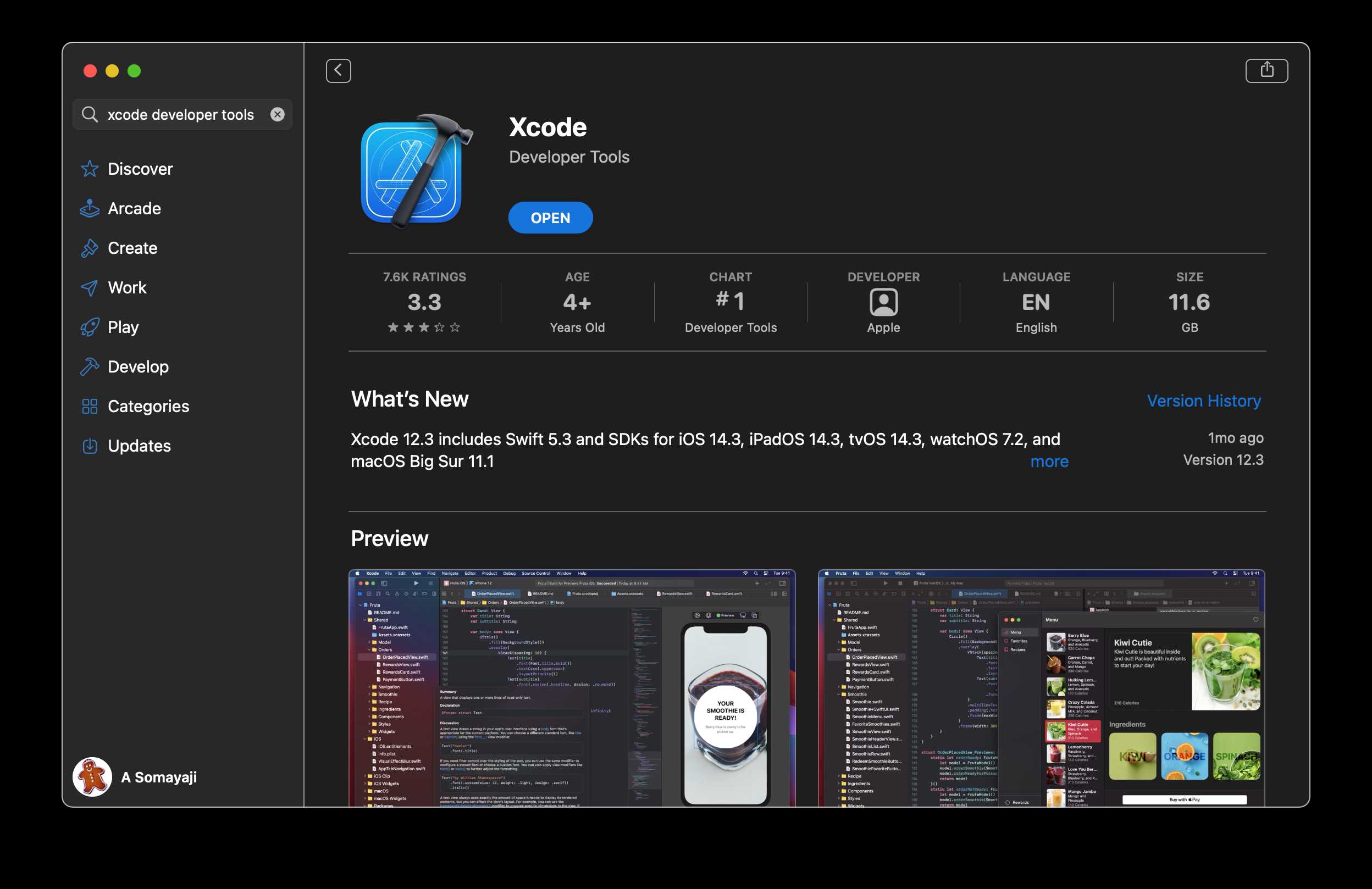 Xcode install from the Mac App Store