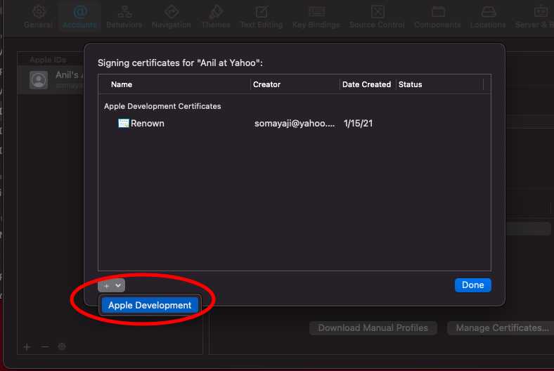 Xcode creating signing certificate 2