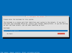 Ubuntu Studio installation hostname prompt