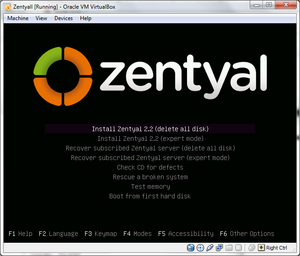 Zentyal boot menu.png
