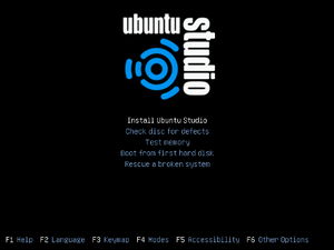 Ubuntu Studio installation screen